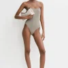 Smocked swimsuit dove