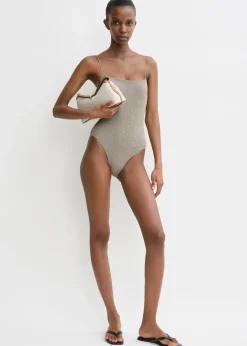 Smocked swimsuit dove