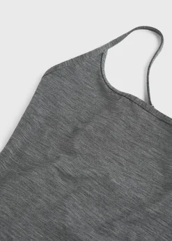 Square-neck swimsuit grey melange