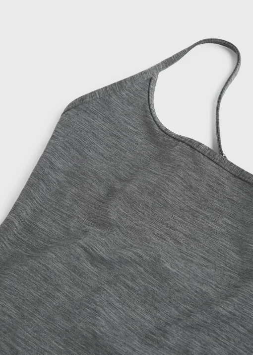 Square-neck swimsuit grey melange
