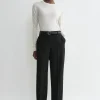 Straight tailored trousers black