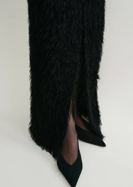 Strapless fil coupé dress black