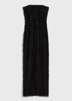 Strapless fil coupé dress black