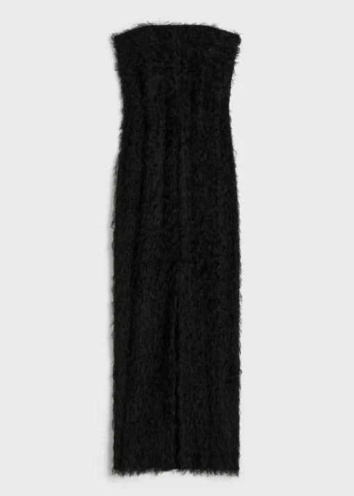 Strapless fil coupé dress black