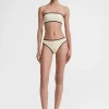 Stripe edge bikini bottoms light hay
