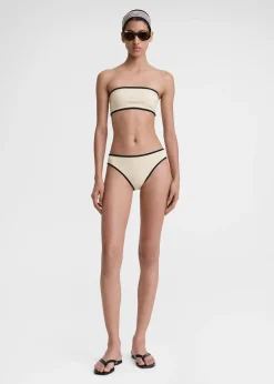 Stripe edge bikini bottoms light hay
