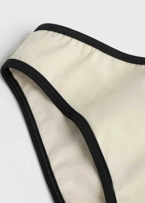 Stripe edge bikini bottoms light hay