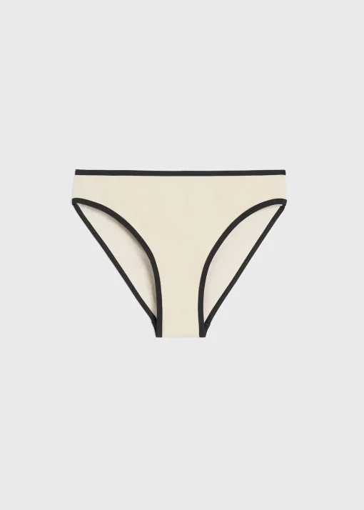 Stripe edge bikini bottoms light hay