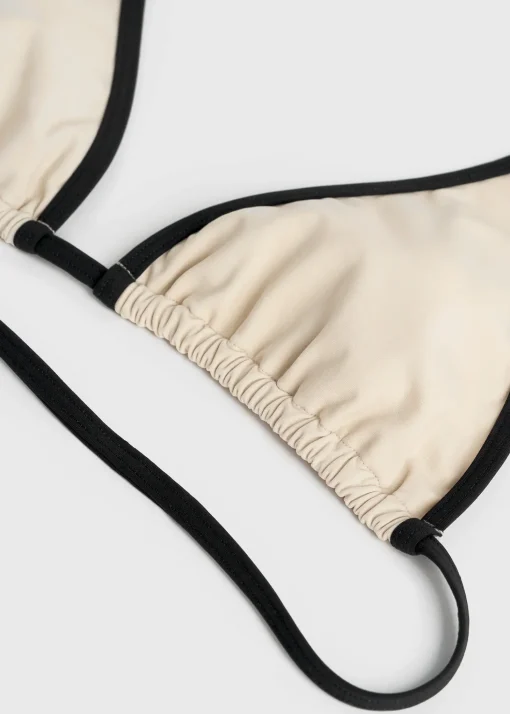 Stripe tie bikini top light hay
