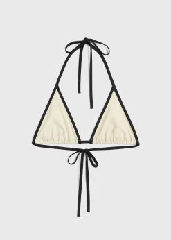 Stripe tie bikini top light hay