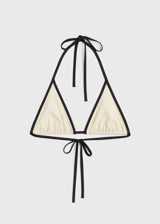 Stripe tie bikini top light hay
