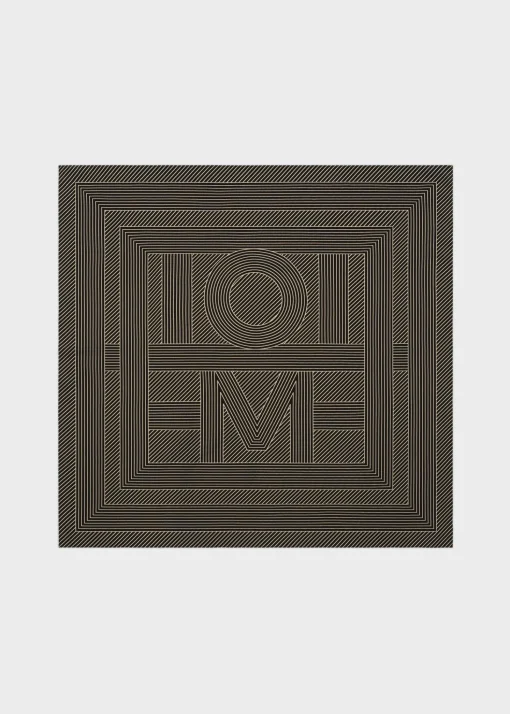 Striped monogram silk scarf black