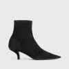 Suede heeled sock boots black