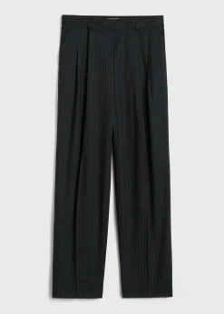 Tailored pinstriped trousers navy