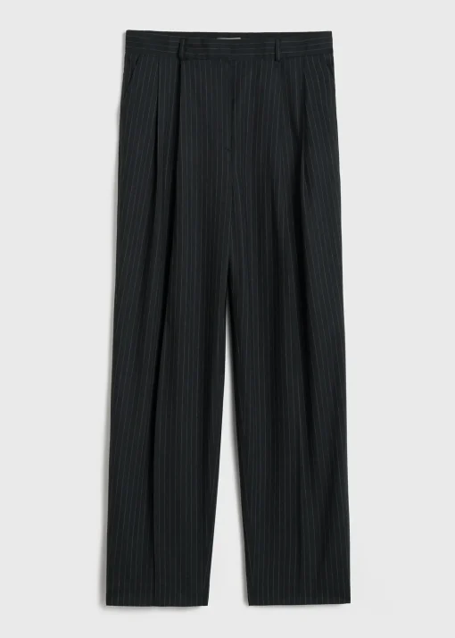 Tailored pinstriped trousers navy