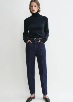 Tapered leg denim dark indigo