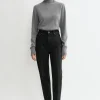 Tapered leg denim faded black