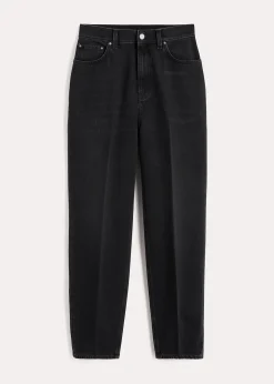 Tapered leg denim faded black