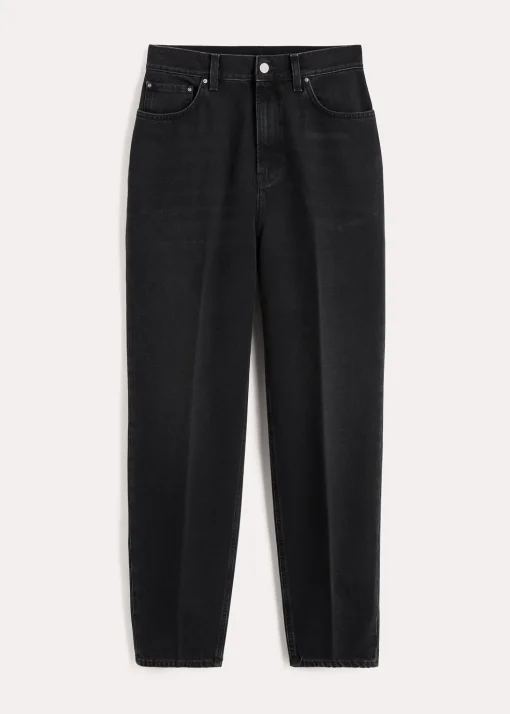 Tapered leg denim faded black
