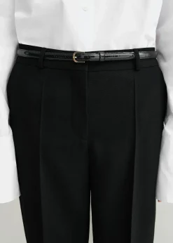 Thin patent belt black