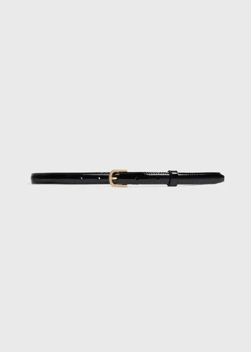 Thin patent belt black