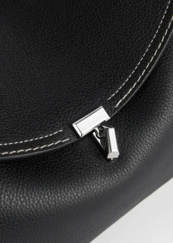 T-Lock grained-leather top handle black
