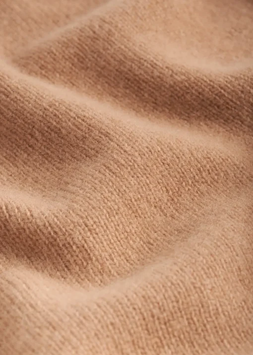 Triangle wool cashmere scarf camel