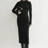 Twisted jersey dress black