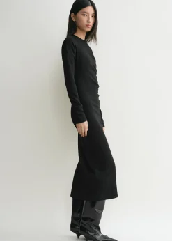 Twisted jersey dress black