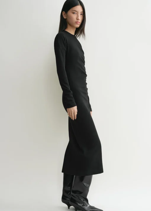Twisted jersey dress black