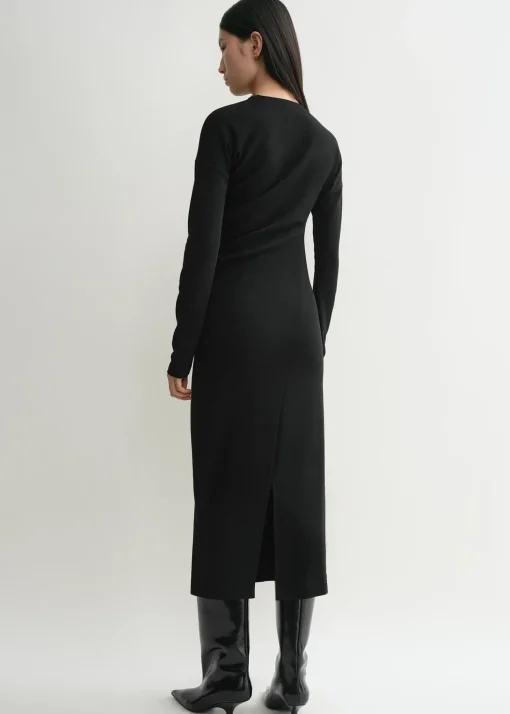 Twisted jersey dress black