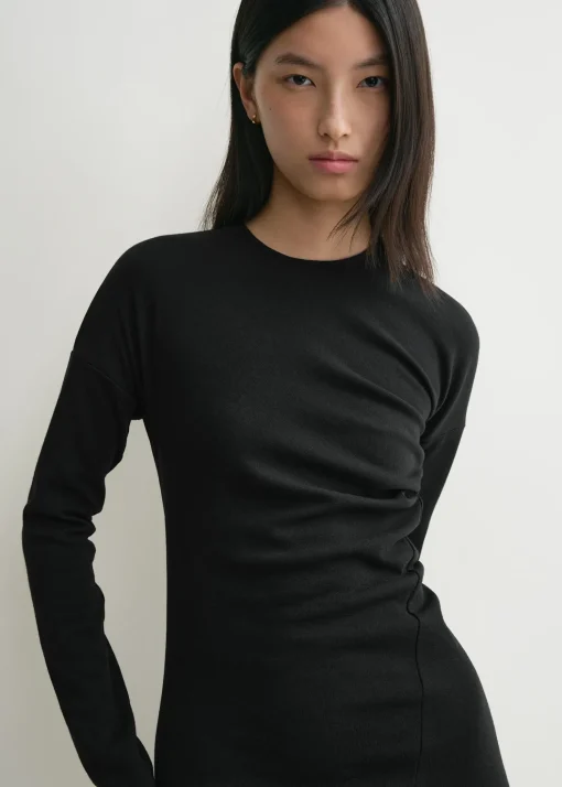Twisted jersey dress black
