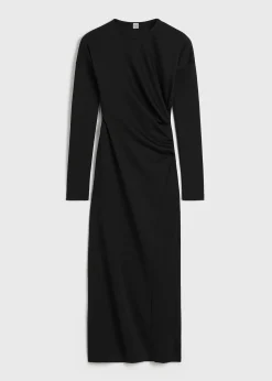 Twisted jersey dress black