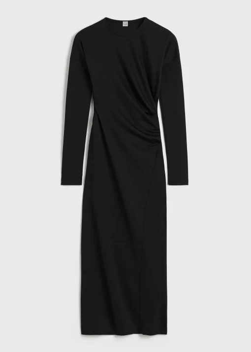 Twisted jersey dress black