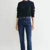 Twisted seam denim dark blue
