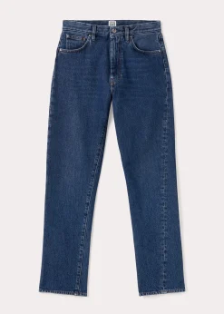 Twisted seam denim dark blue