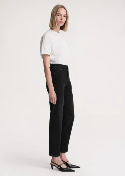 Twisted seam denim faded black