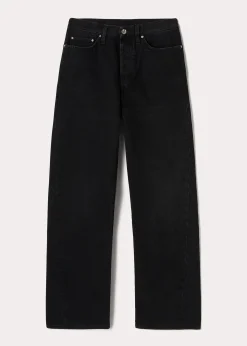 Twisted seam denim full length faded black