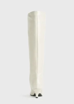 Wedge-heel Naplack boots bleached sand