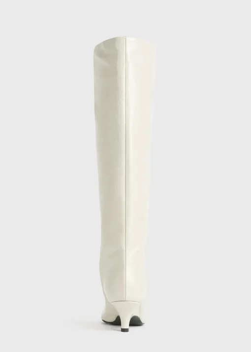 Wedge-heel Naplack boots bleached sand