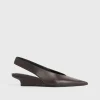 Wedge-heel Nappa slingbacks bark
