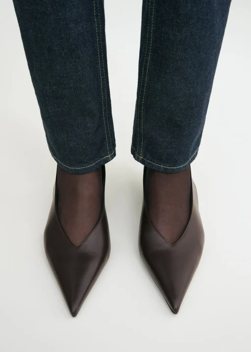 Wedge-heel Nappa slingbacks bark