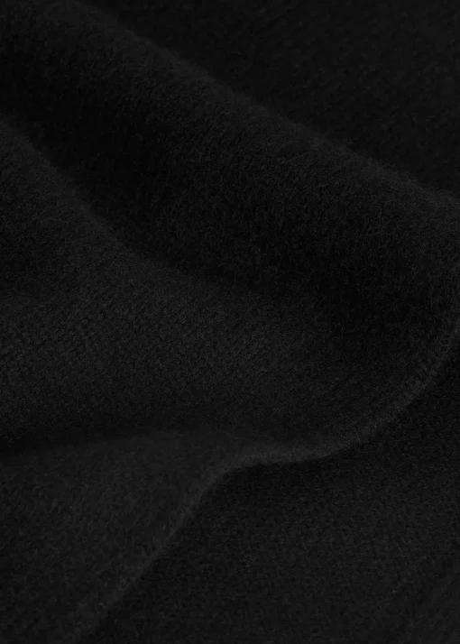 Wool cashmere hoodie bib black