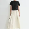 Wool silk twinflower skirt macadamia