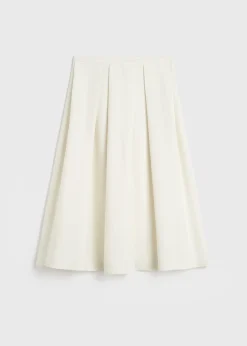 Wool silk twinflower skirt macadamia