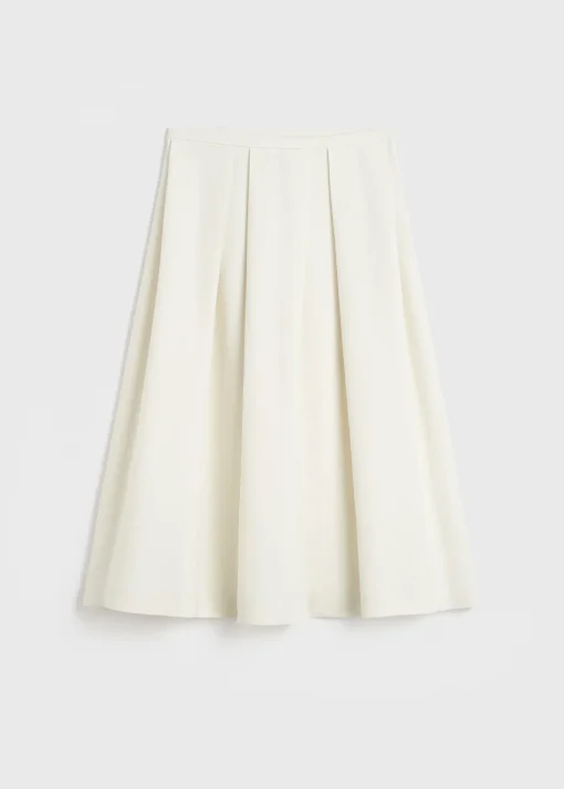 Wool silk twinflower skirt macadamia